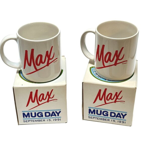 Maxwell House Mug MAX Lot 2 Toronto Blue Jays Game Day 1991 Baseball Canada New - Picture 1 of 12
